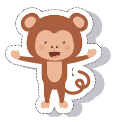 funny monkey isolated icon vector illustration design