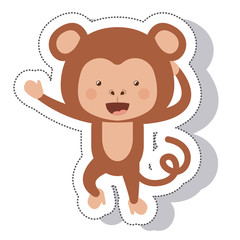 funny monkey isolated icon vector illustration design