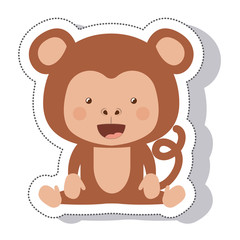 funny monkey isolated icon vector illustration design