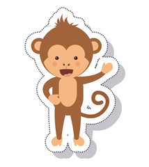 funny monkey isolated icon vector illustration design