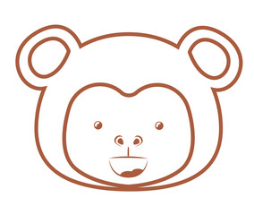 funny monkey isolated icon vector illustration design