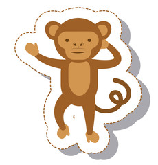 funny monkey isolated icon vector illustration design