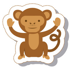 funny monkey isolated icon vector illustration design