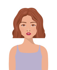young woman pop art style vector illustration design