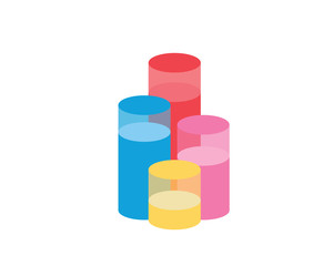 Modern Financial Graph Logo - Clean Cylinder Diagram