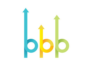 Modern Financial Graph Logo - B and P Financial Growth Symbol