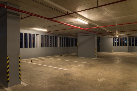 Parking garage in modern building