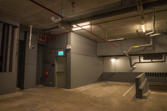 Parking garage in modern building