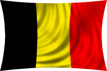 Fototapeta premium Flag of Belgium waving in wind isolated on white