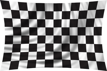 Obraz premium Checkered racing flag waving isolated on white