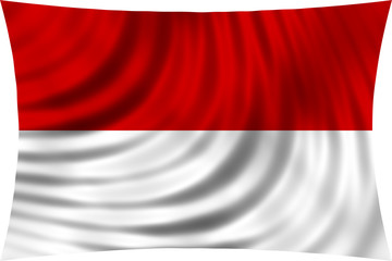 Flag of Indonesia, Monaco, Hesse waving on white