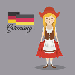 woman germany culture avatar vector illustration design