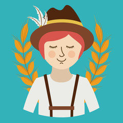 man germany culture avatar vector illustration design