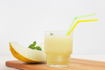 Delicious cocktail smoothie melon with mint