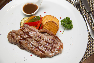 Sirloin steak and Grill vegetables
