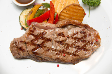 Sirloin steak and Grill vegetables