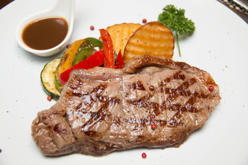 Sirloin steak and Grill vegetables