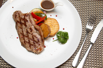 Sirloin steak and Grill vegetables