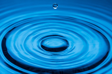 Water drop falling down.