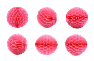 Honeycomb pom-pom ball decoration isolated