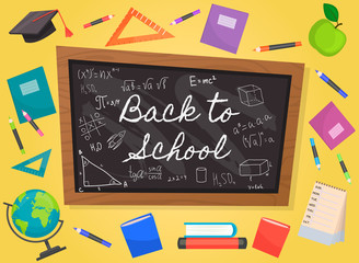 Back to school infographics concept icons flat design vector illustration. Concept icons of education and learning. Knowledge sign.
