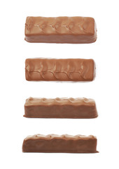 Caramel chocolate bar isolated