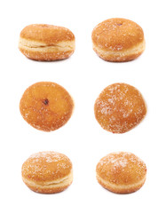 Jam filled doughnut isolated