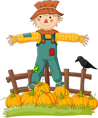 Cartoon scarecrow character