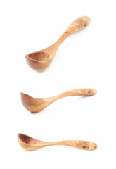 Wooden serving spoon isolated