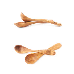 Wooden serving spoon isolated