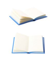 Blue note book isolated