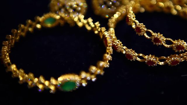 Gold jewellery Macro shot