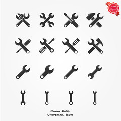 Wrench vector icon set