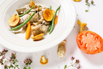 meat with mushrooms