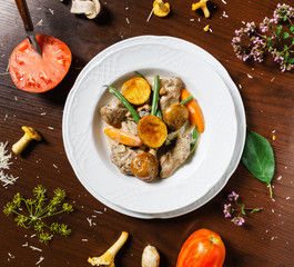 meat with mushrooms