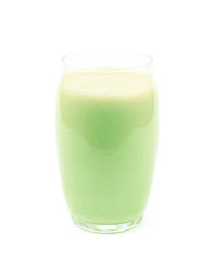 Glass filled with smoothie isolated