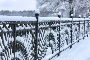 winter wrought fence gates