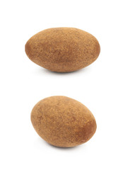 Fototapeta na wymiar Chocolate coated almond nut isolated