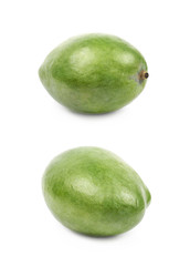 Ripe green mango fruit isolated