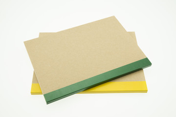 Recycle notebook isolated white background - Business and education concept.