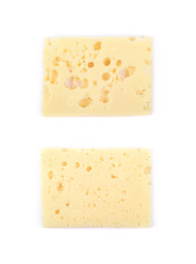 Single slice of cheese isolated