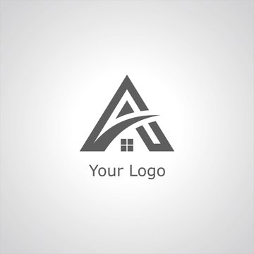 Letter A Roof Building Logo