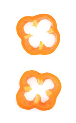 Slice of a bell pepper isolated
