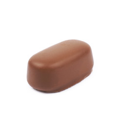 Chocolate coated toffee candy isolated