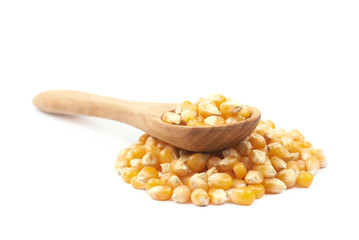 Pile of corn kernels isolated