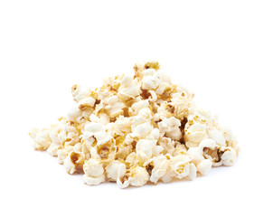 Pile of popcorn flakes isolated