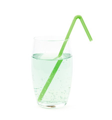 Tall glass of lemonade isolated