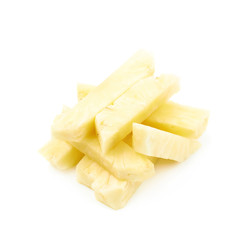 Pile of pineapple bits isolated