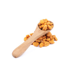 Pile of breaded peanuts isolated
