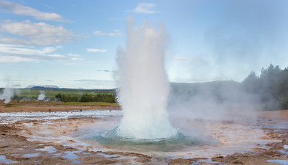 Strokkur eruption in the Geysir area, Iceland